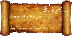 Burgreth Éva névjegykártya